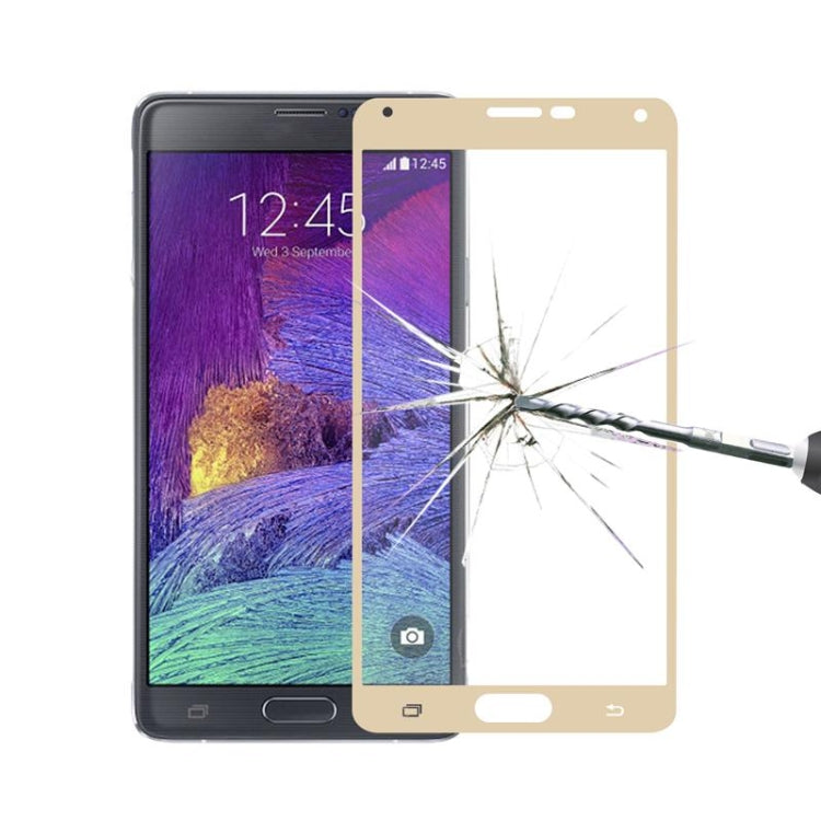 0.3mm 2.5D Explosion-proof Colorized Tempered Glass Silk-screen Full Screen Film for Galaxy Note 4 / N910