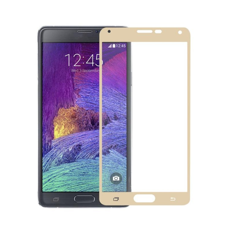 0.3mm 2.5D Explosion-proof Colorized Tempered Glass Silk-screen Full Screen Film for Galaxy Note 4 / N910