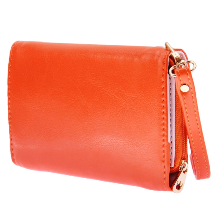 Women 3-Fold Zipper Magnet Wallet Leather Case for Below 4.8 inch Smartphones, Size: 14.5cm x 8.5cm x 2.5cm