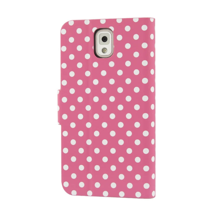 Magenta and White Dots Pattern Leather Case for Galaxy Note III / N9000 (Magenta)