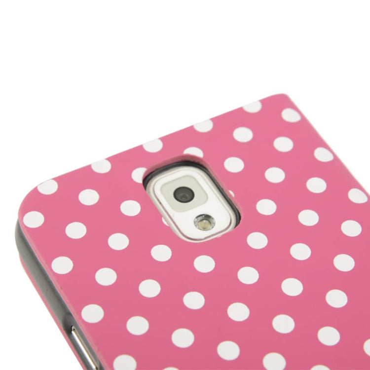 Magenta and White Dots Pattern Leather Case for Galaxy Note III / N9000 (Magenta)