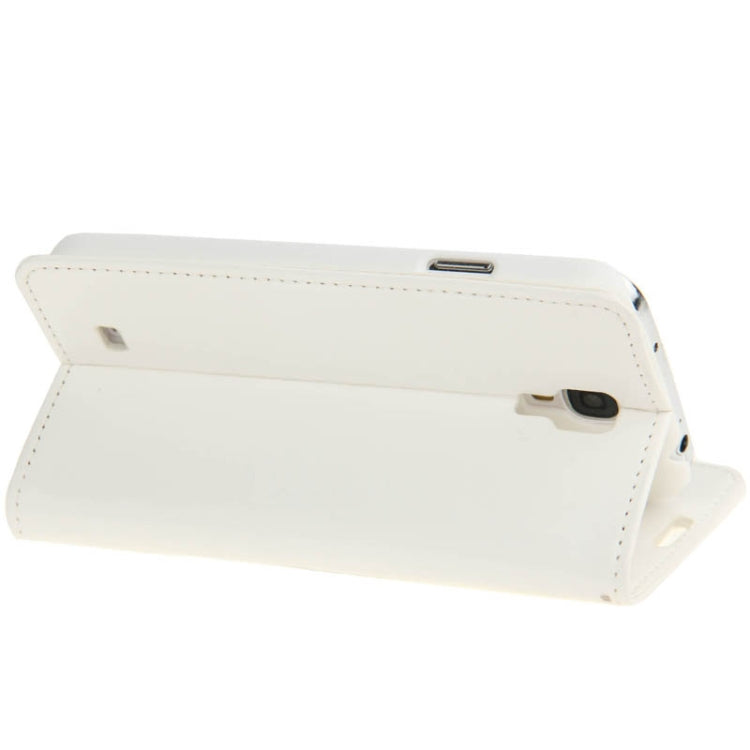 Diamond Style Golden Rivet Leather Case with Credit Card Slots & Holder for Galaxy S IV / i9500(White)