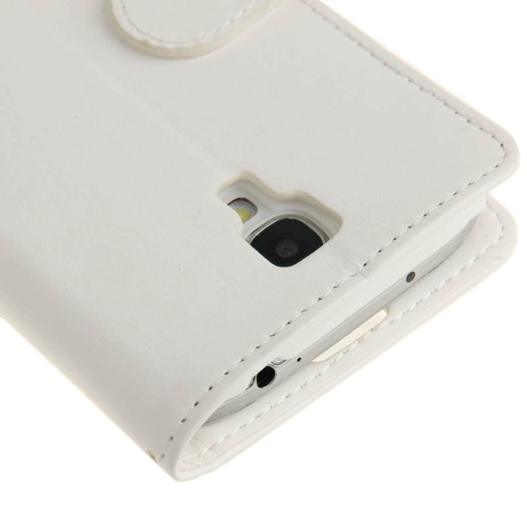 Diamond Style Golden Rivet Leather Case with Credit Card Slots & Holder for Galaxy S IV / i9500(White)