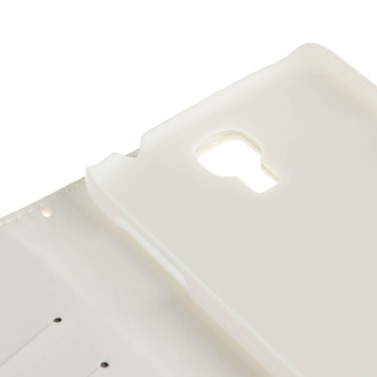 Diamond Style Golden Rivet Leather Case with Credit Card Slots & Holder for Galaxy S IV / i9500(White)