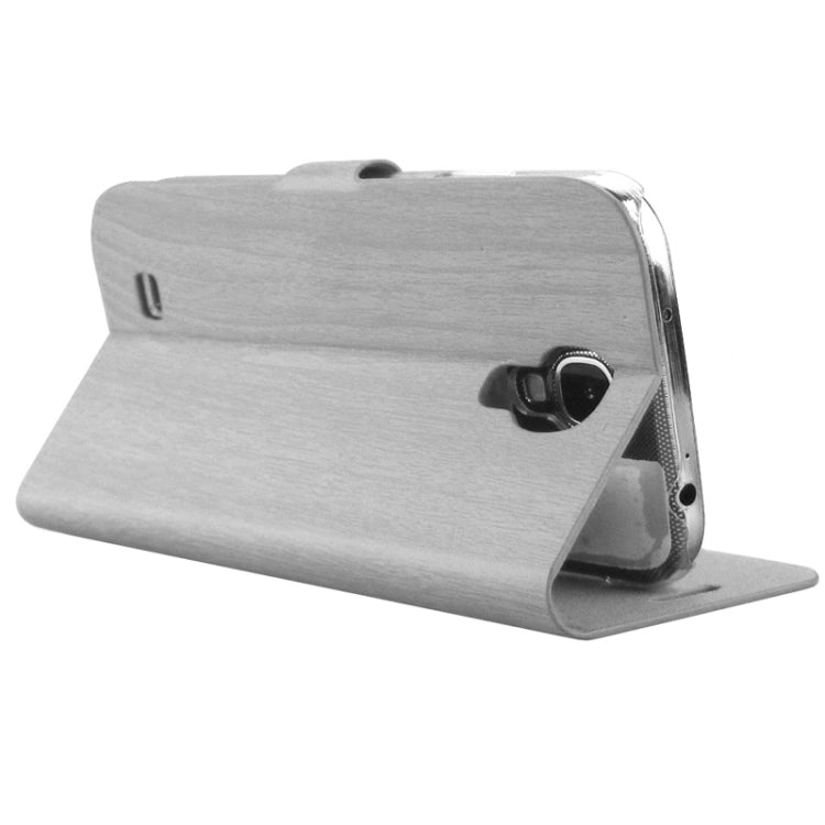 ENKAY Wood Texture Protective PU Leather Case with Holder for Galaxy S IV / i9500