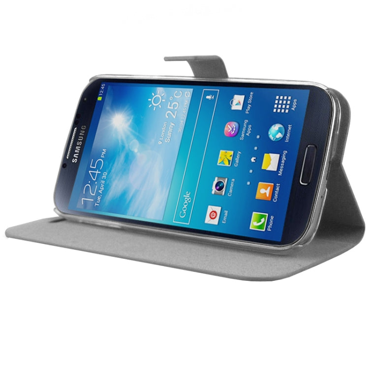 ENKAY Wood Texture Protective PU Leather Case with Holder for Galaxy S IV / i9500