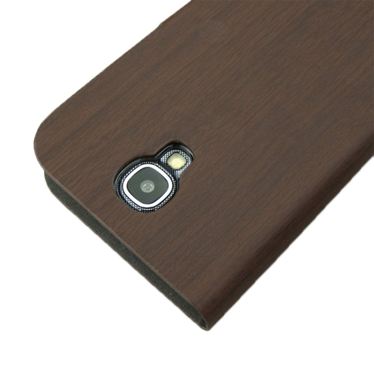 ENKAY Wood Texture Protective PU Leather Case with Holder for Galaxy S IV / i9500