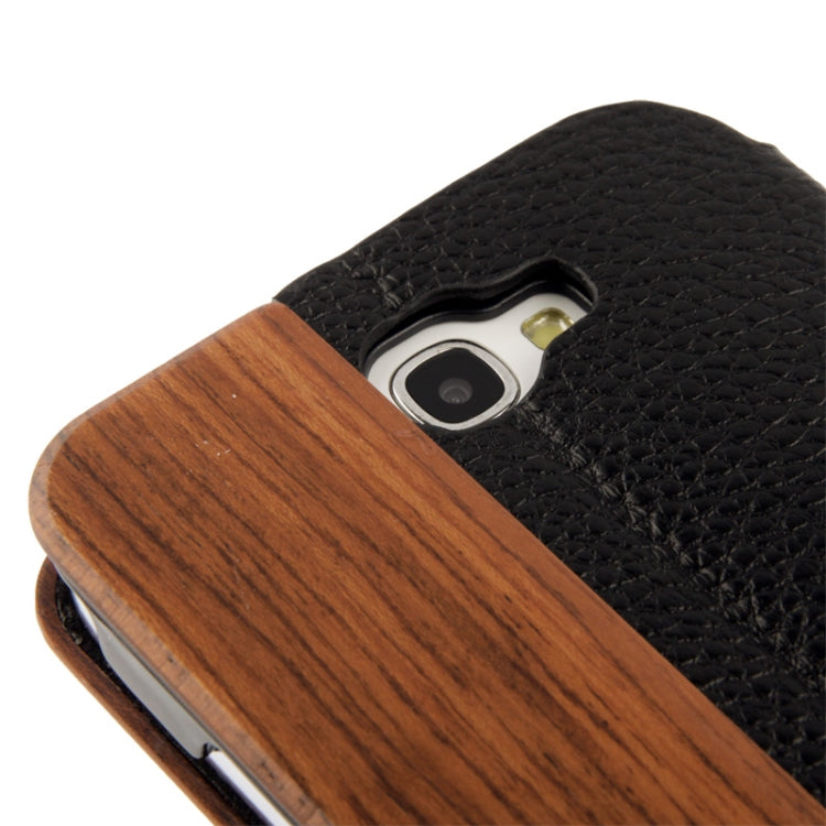 Rosewood and Magnetic Materials Genuine Leather Horizontal Flip Case with Holder for Galaxy Note II / N7100