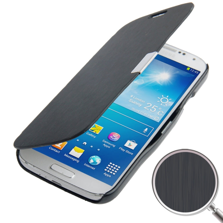 Brushed Texture Horizontal Flip Leather Case for Galaxy S IV / i9500