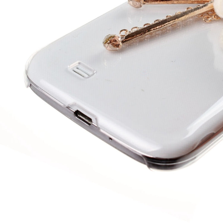 3D Pearl Bowknot Tassels Diamond Encrusted Plastic Case for Galaxy S IV / i9500