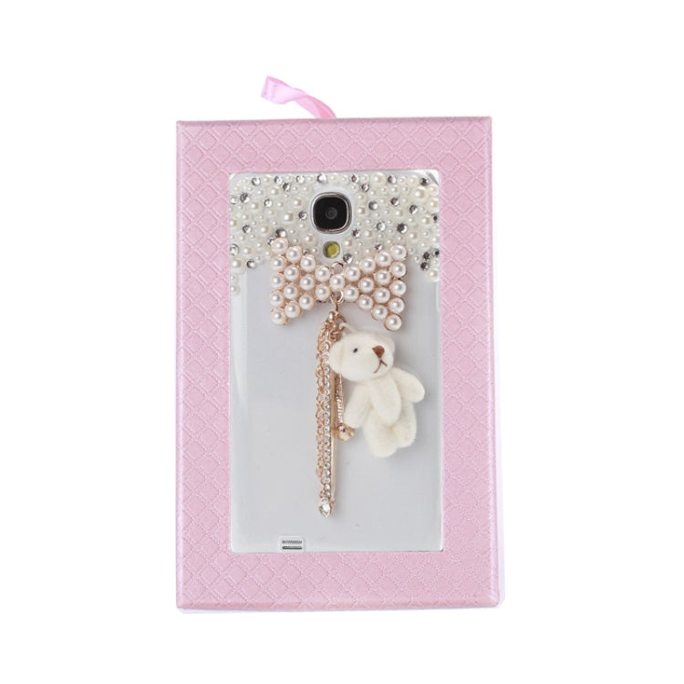 3D Pearl Bowknot Tassels Diamond Encrusted Plastic Case for Galaxy S IV / i9500