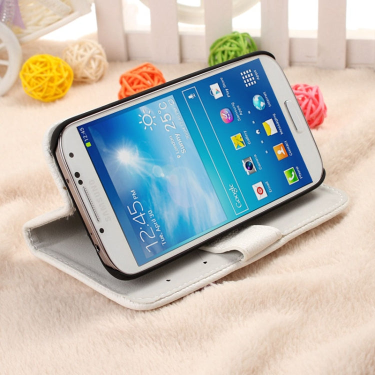 3D DIY Butterfly Pattern Diamond Encrusted Leather Case with Credit Card Slot & Holder for Galaxy S IV / i9500