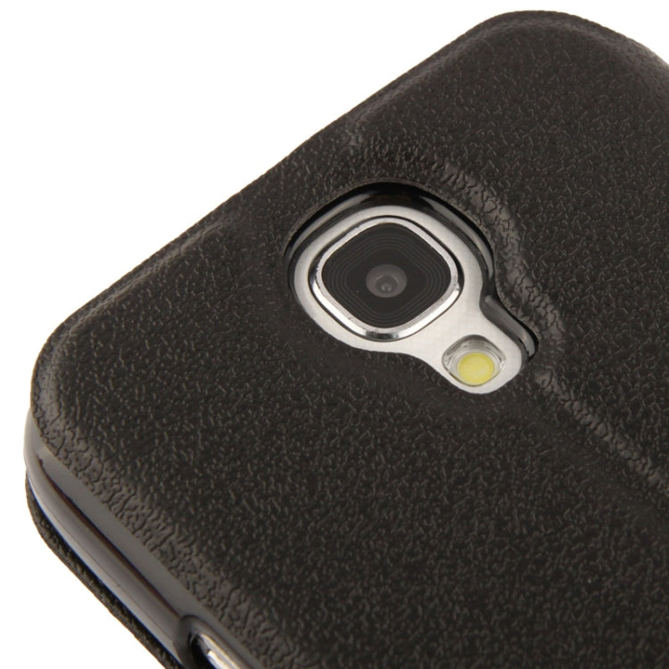 Pebble Texture Leather Case with Call Display ID & Holder for Galaxy S IV / i9500