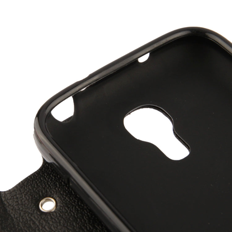 Pebble Texture Leather Case with Call Display ID & Holder for Galaxy S IV / i9500