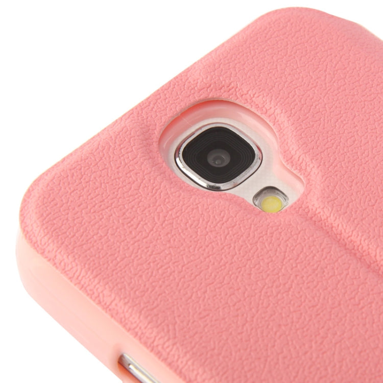 Pebble Texture Leather Case with Call Display ID & Holder for Galaxy S IV / i9500