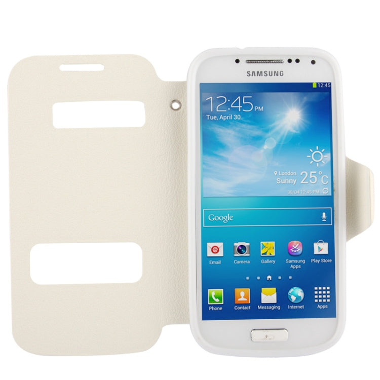 Pebble Texture Leather Case with Call Display ID & Holder for Galaxy S IV / i9500