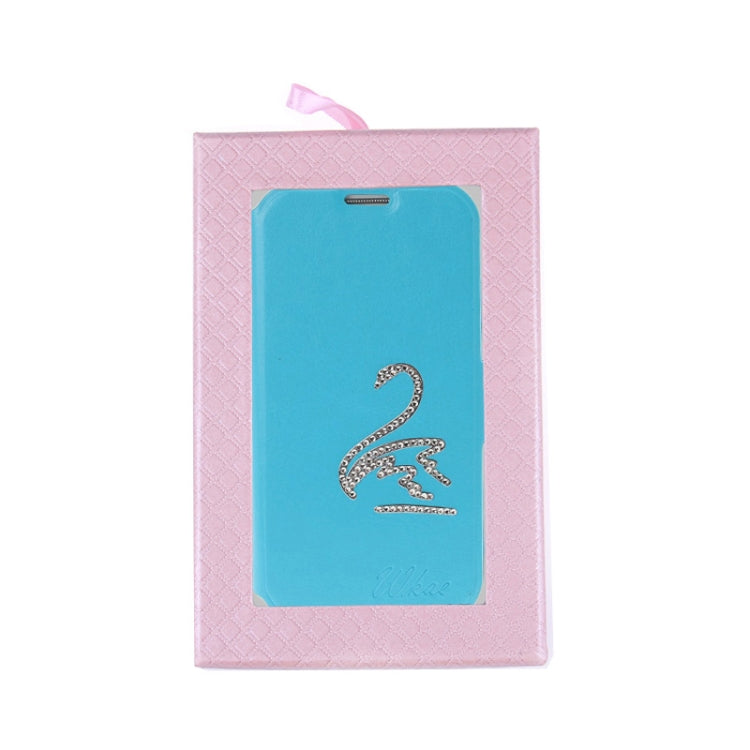 Diamond Encrusted Swan Pattern Flip Leather Case with Credit Card Slot & Holder for Galaxy S IV / i9500