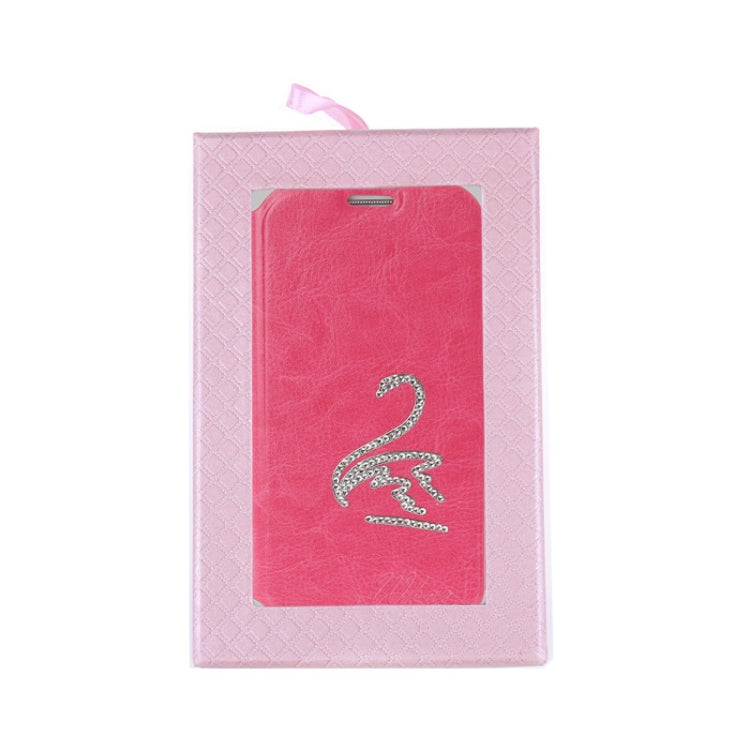 Diamond Encrusted Swan Pattern Flip Leather Case with Credit Card Slot & Holder for Galaxy S IV / i9500
