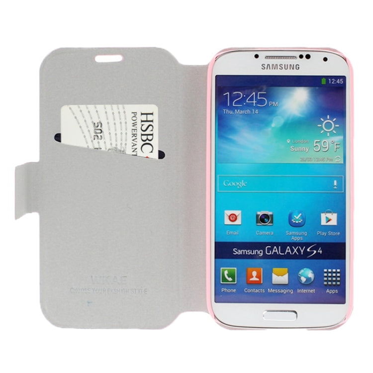 Diamond Encrusted Four Leaves Clover Pattern Flip Leather Case with Credit Card Slot & Holder for Galaxy S IV / i9500