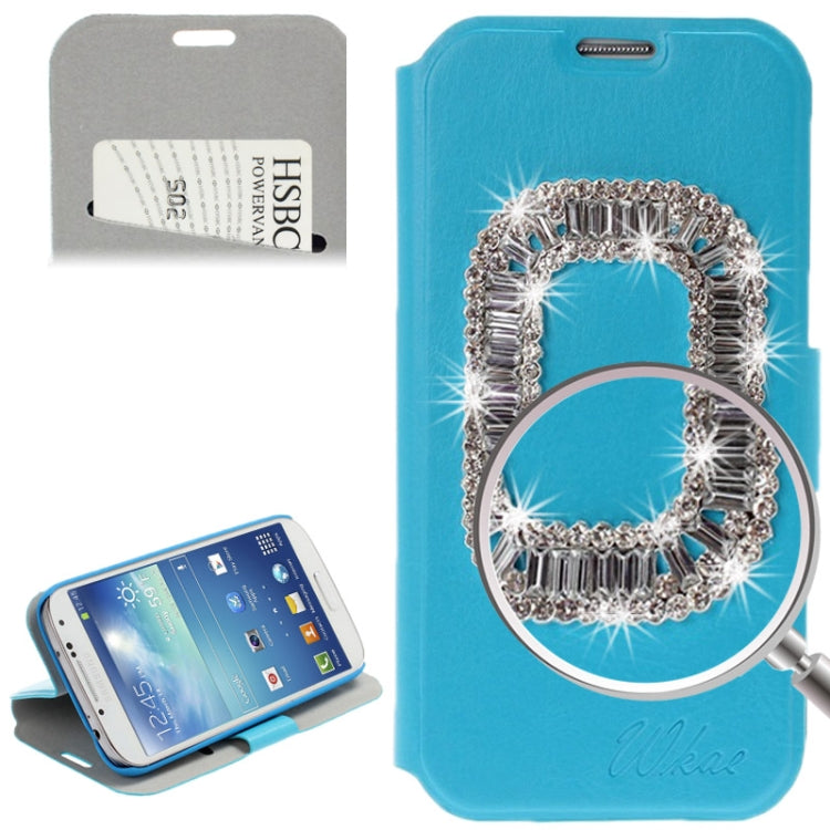 Annulus Style Diamond Encrusted Leather Case with Credit Card Slot & Holder for Galaxy S IV / i9500