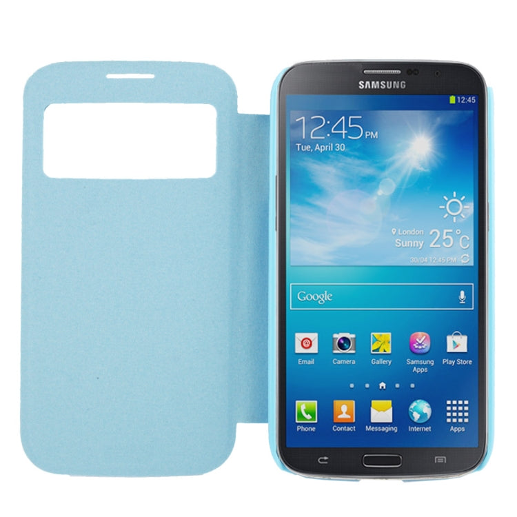 Cowhide Texture Flip Leather Case with Call Display ID for Galaxy S IV / i9500(Blue)