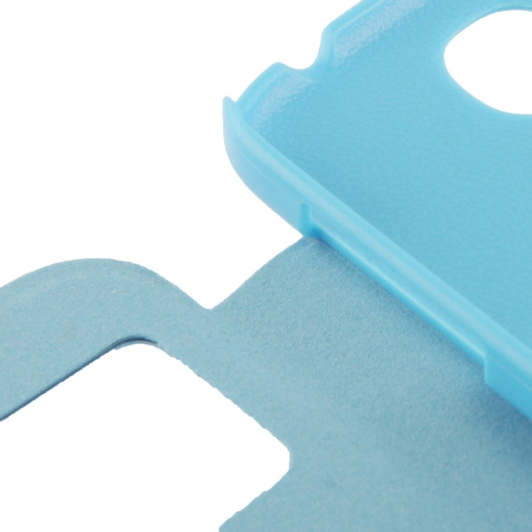 Cowhide Texture Flip Leather Case with Call Display ID for Galaxy S IV / i9500(Blue)