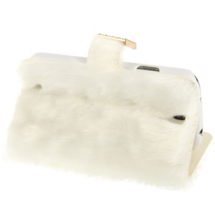 Diamond Encrusted Winter Warm Fur Leather Case with Credit Card Slot & Holder for Galaxy S IV / i9500