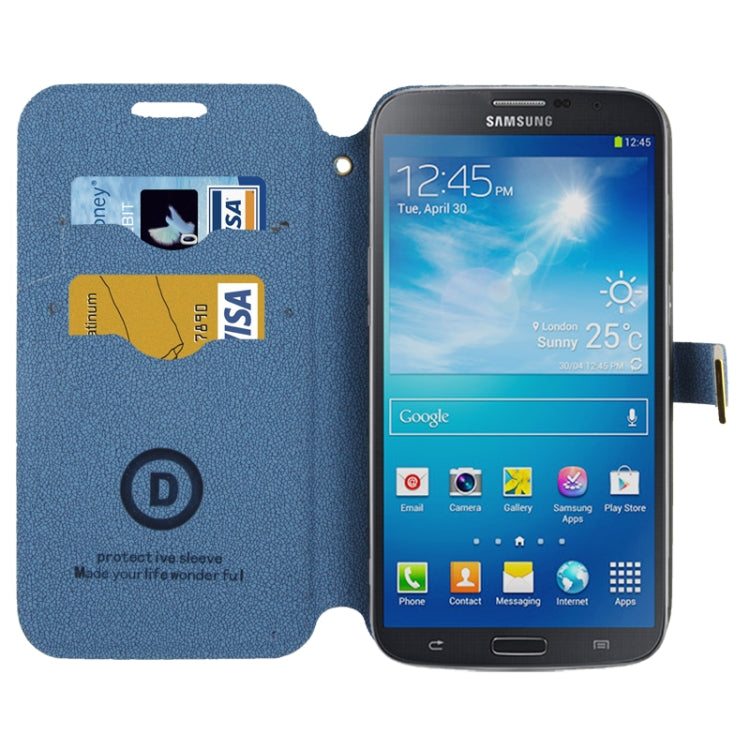Gravel Texture Horizontal Flip Leather Case with Credit Card Slots & Holder for Galaxy S IV / i9500