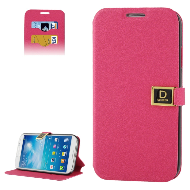 Gravel Texture Horizontal Flip Leather Case with Credit Card Slots & Holder for Galaxy S IV / i9500