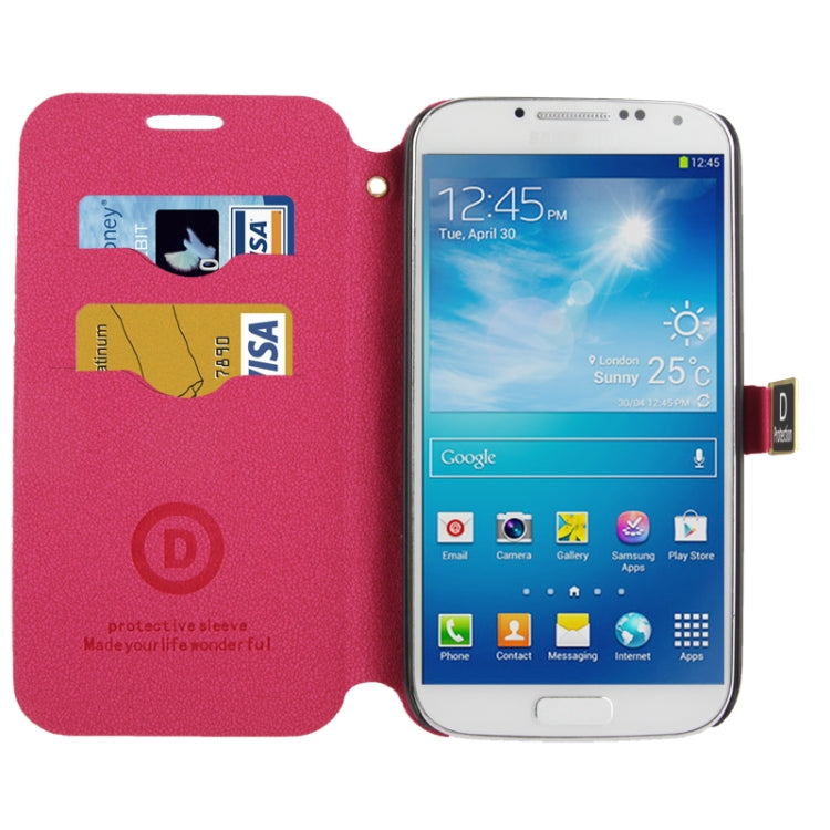 Gravel Texture Horizontal Flip Leather Case with Credit Card Slots & Holder for Galaxy S IV / i9500