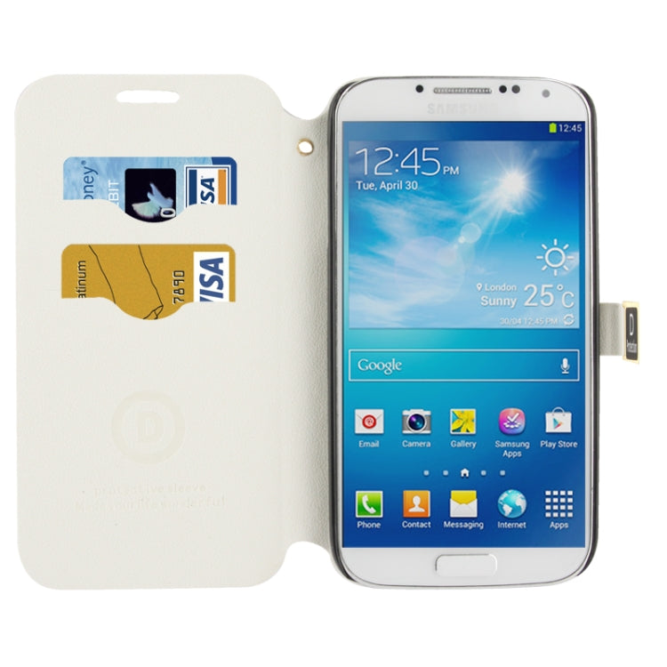 Gravel Texture Horizontal Flip Leather Case with Credit Card Slots & Holder for Galaxy S IV / i9500