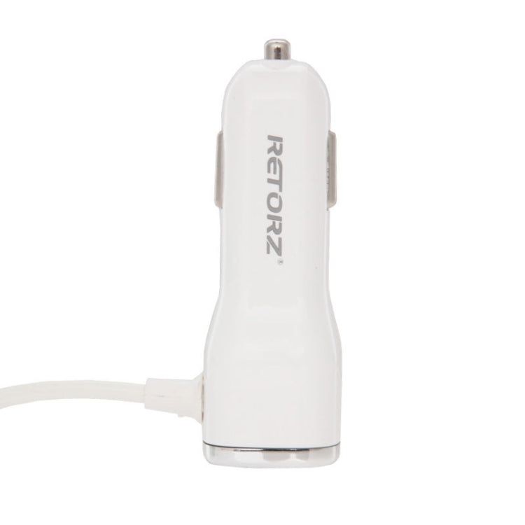5V 2.1A Micro USB Car Charger with Spring Cable for Galaxy S6 / Note II / N7100 / N719 / S4 / S3, Length: 30cm-1m(White)