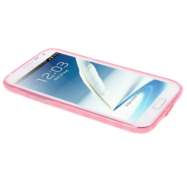 Grid Pattern Translucent TPU Protective Case with Anti-dust Plug for Galaxy Note II / N7100