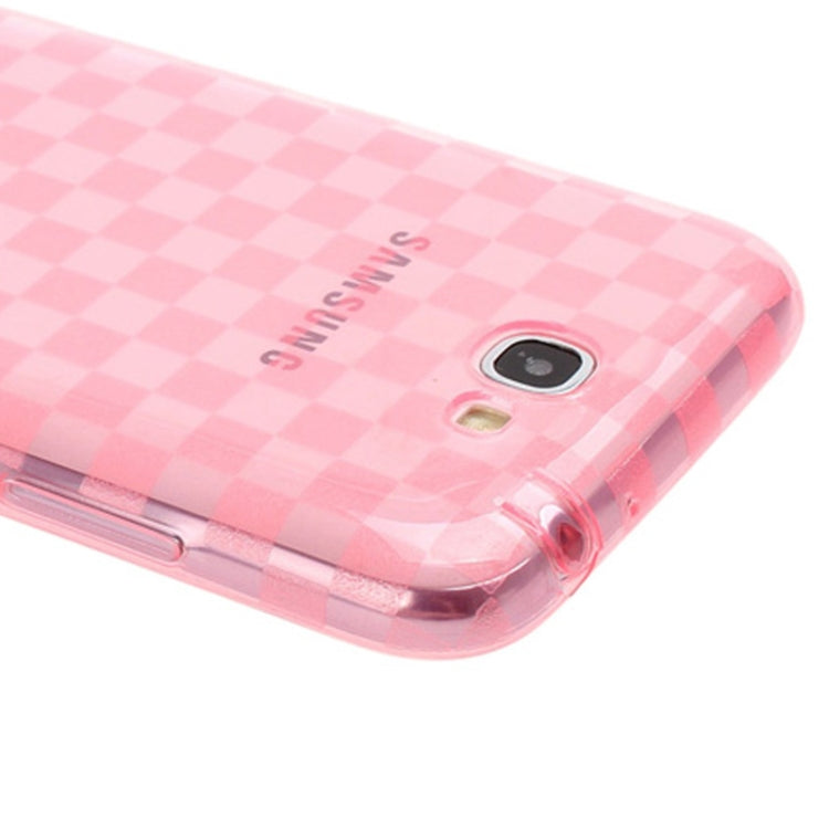 Grid Pattern Translucent TPU Protective Case with Anti-dust Plug for Galaxy Note II / N7100
