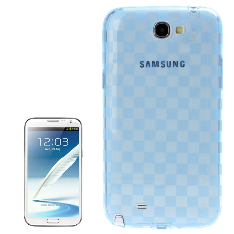 Grid Pattern Translucent TPU Protective Case with Anti-dust Plug for Galaxy Note II / N7100