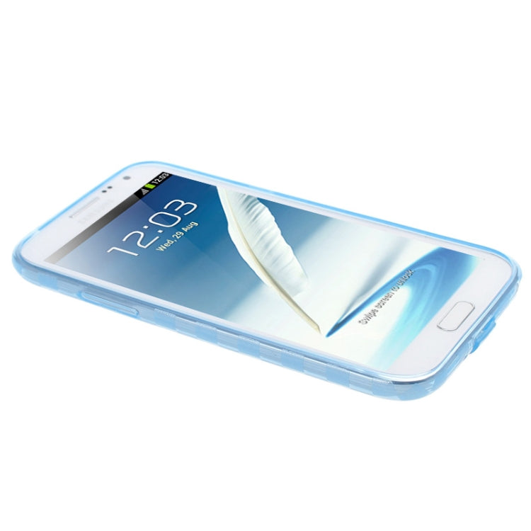 Grid Pattern Translucent TPU Protective Case with Anti-dust Plug for Galaxy Note II / N7100