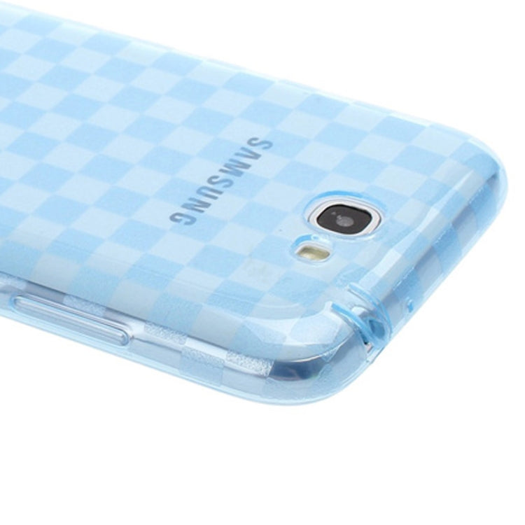 Grid Pattern Translucent TPU Protective Case with Anti-dust Plug for Galaxy Note II / N7100