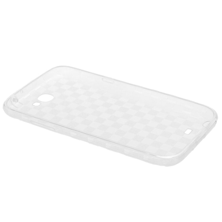 Grid Pattern Translucent TPU Protective Case with Anti-dust Plug for Galaxy Note II / N7100
