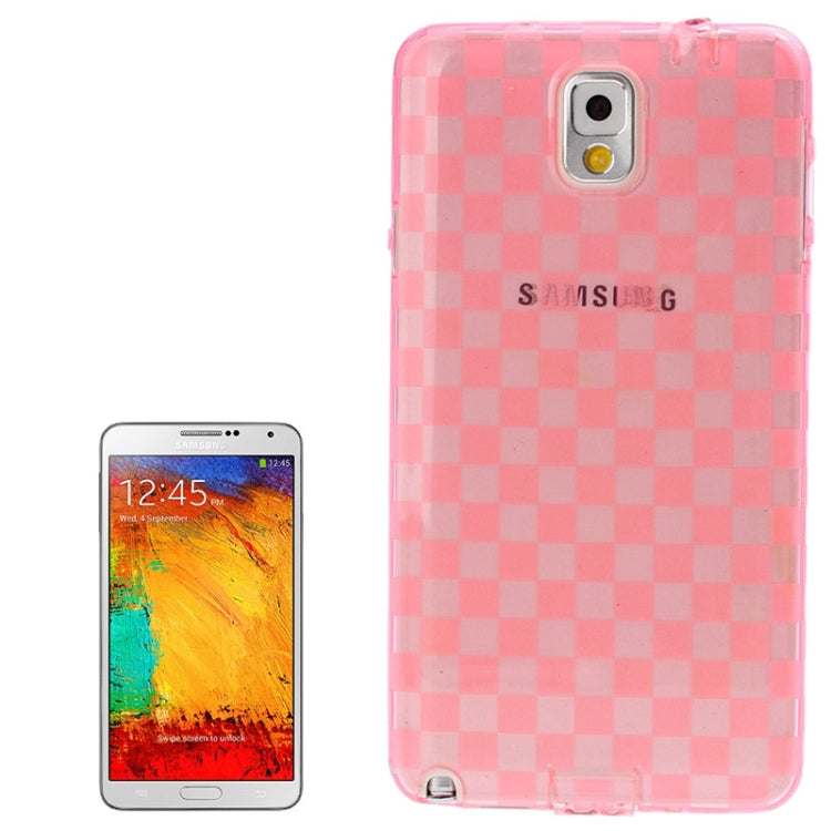 Grid Pattern Translucent TPU Protective Case with Anti-dust Plug for Galaxy Note III / N9000