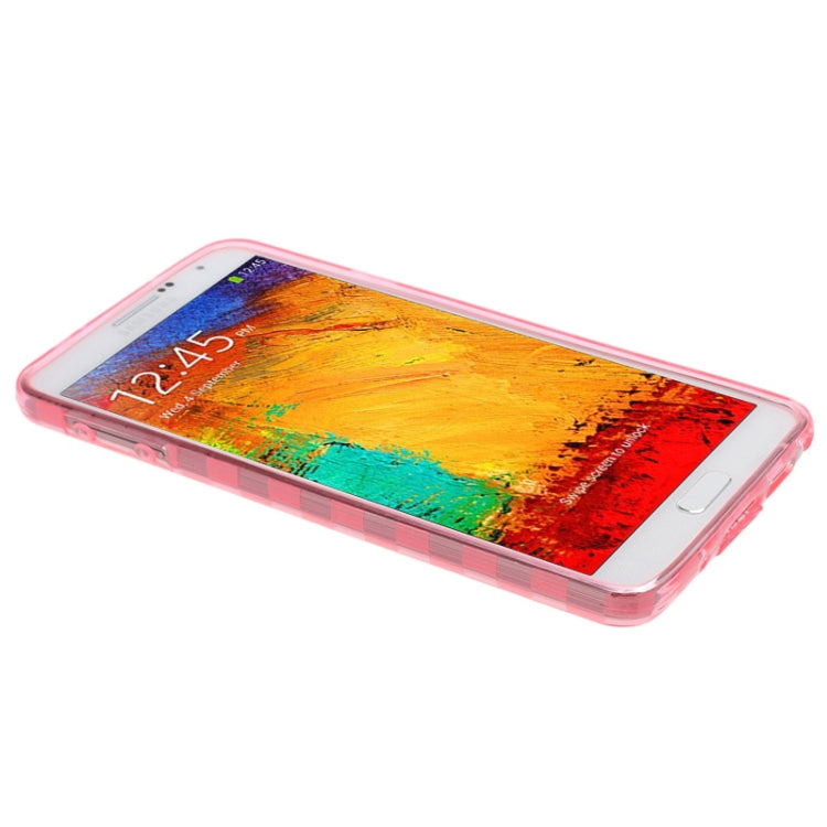 Grid Pattern Translucent TPU Protective Case with Anti-dust Plug for Galaxy Note III / N9000
