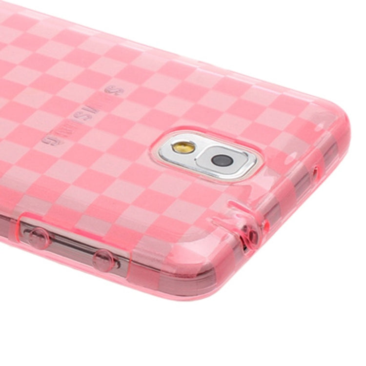 Grid Pattern Translucent TPU Protective Case with Anti-dust Plug for Galaxy Note III / N9000