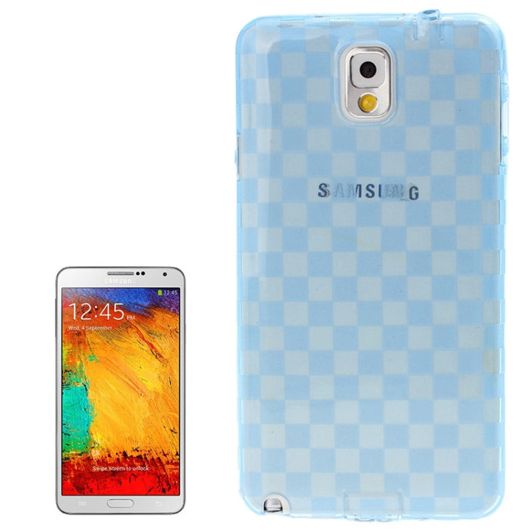 Grid Pattern Translucent TPU Protective Case with Anti-dust Plug for Galaxy Note III / N9000
