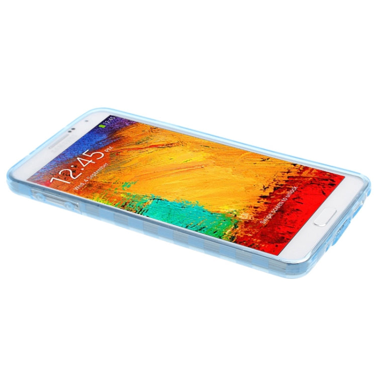 Grid Pattern Translucent TPU Protective Case with Anti-dust Plug for Galaxy Note III / N9000
