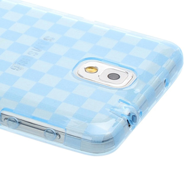 Grid Pattern Translucent TPU Protective Case with Anti-dust Plug for Galaxy Note III / N9000