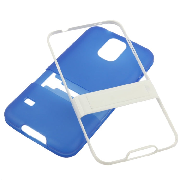 Translucent Frosted TPU Protective Case with Detachable Plastic Frame & Holder for Galaxy S5 / G900