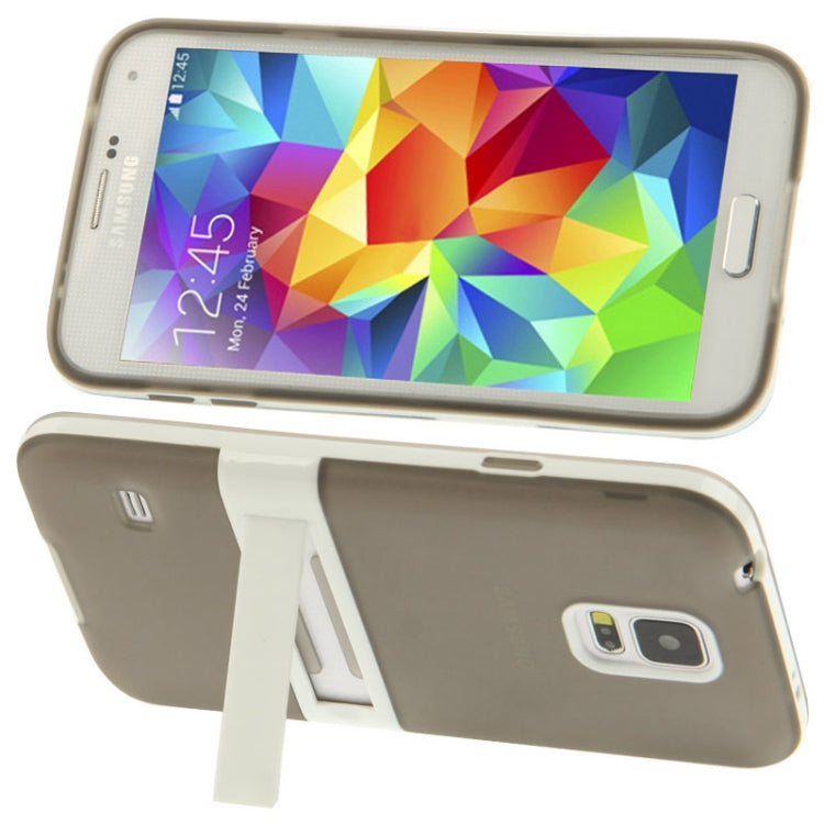 Translucent Frosted TPU Protective Case with Detachable Plastic Frame & Holder for Galaxy S5 / G900