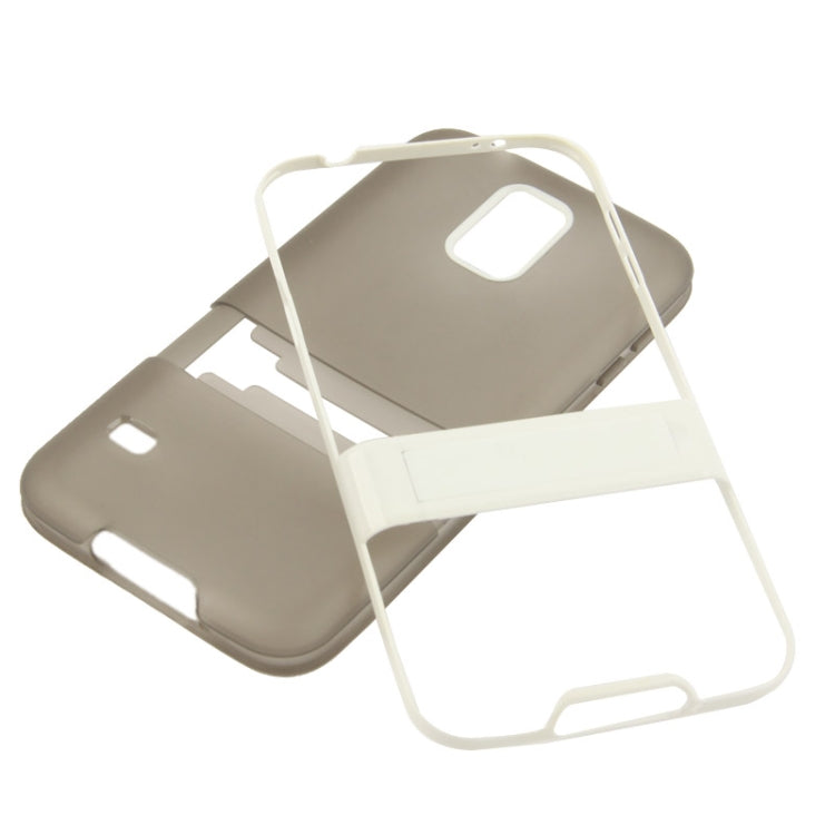 Translucent Frosted TPU Protective Case with Detachable Plastic Frame & Holder for Galaxy S5 / G900