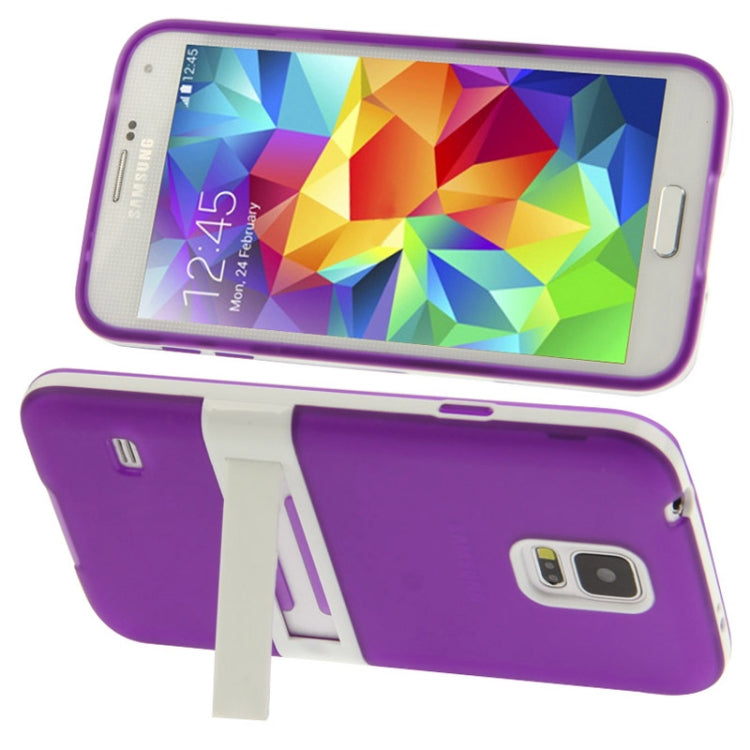 Translucent Frosted TPU Protective Case with Detachable Plastic Frame & Holder for Galaxy S5 / G900