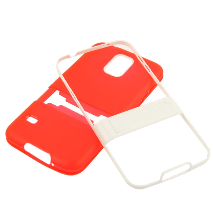 Translucent Frosted TPU Protective Case with Detachable Plastic Frame & Holder for Galaxy S5 / G900
