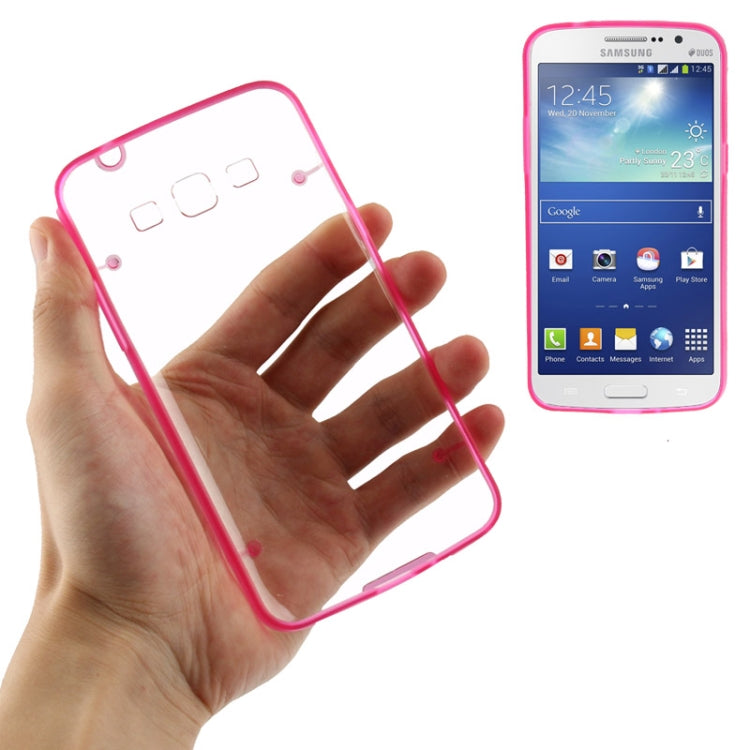Transparent Plastic + Fluorescent Effect TPU Frame Case for Galaxy Grand 2 / G7106
